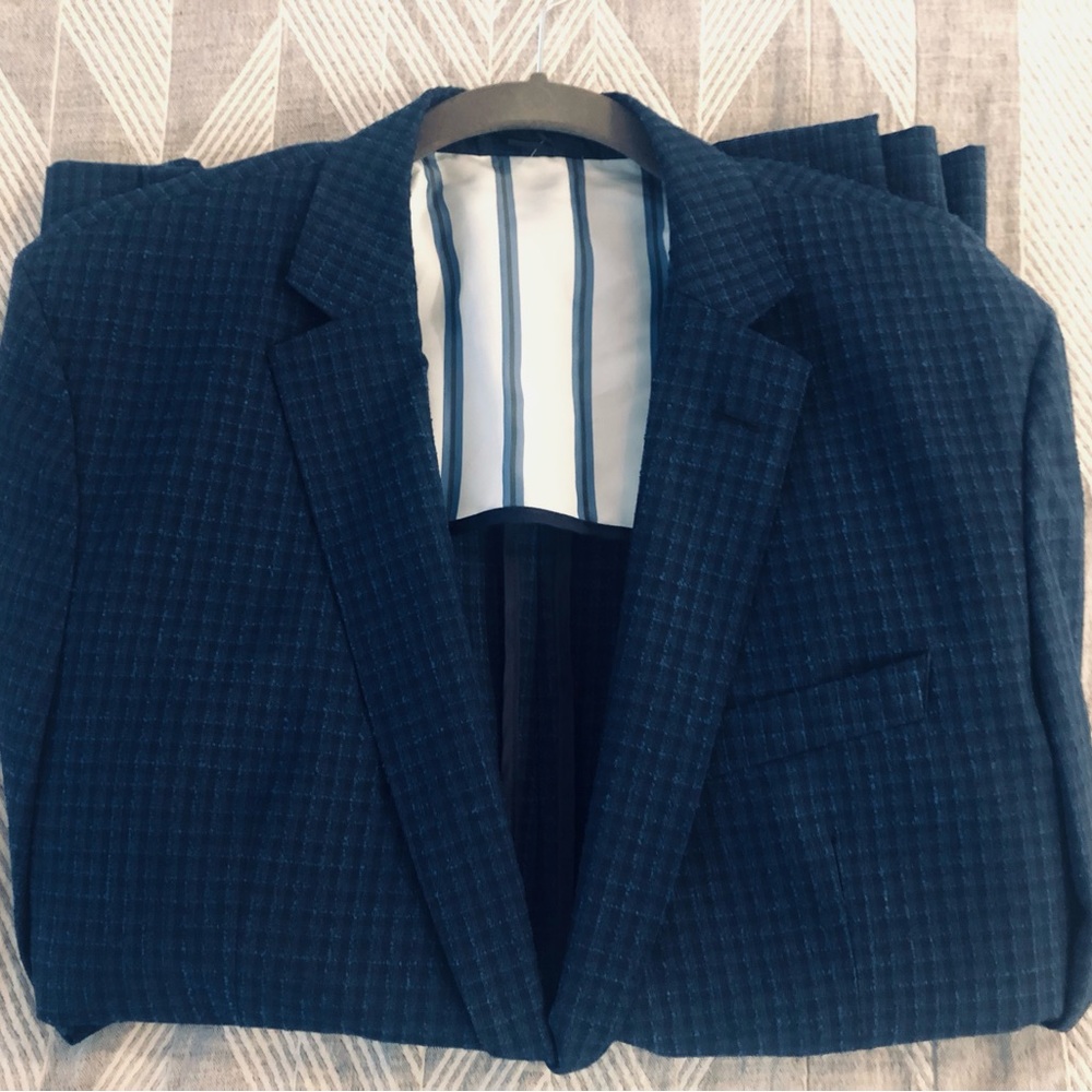 BOSS Hartlay2 Slim-Fit Virgin Wool-Linen Plaid Sportcoat/Blazer